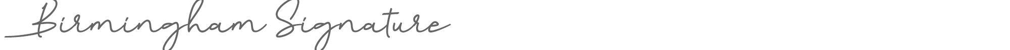 Sample characters Birmingham Signature Font
